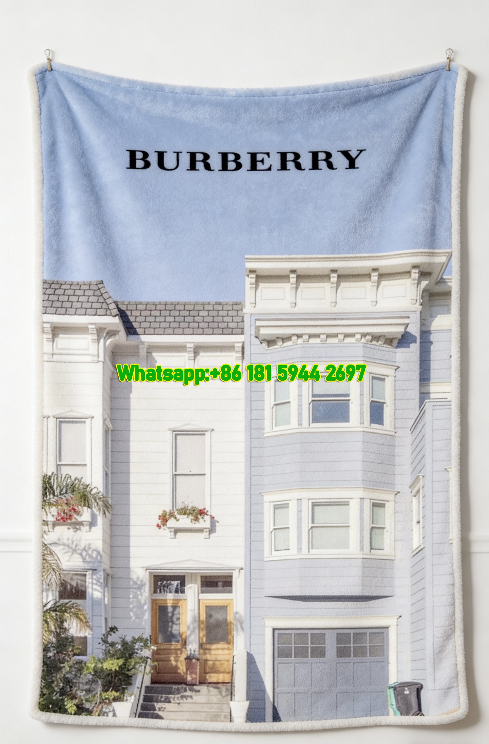 Burberry San Francisco Victorian Townhouse Flannel Sofa Throw Blanket B194